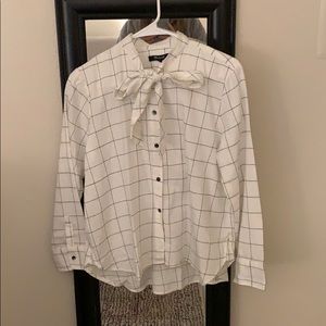 Flannel Button up Bow tie Shirt